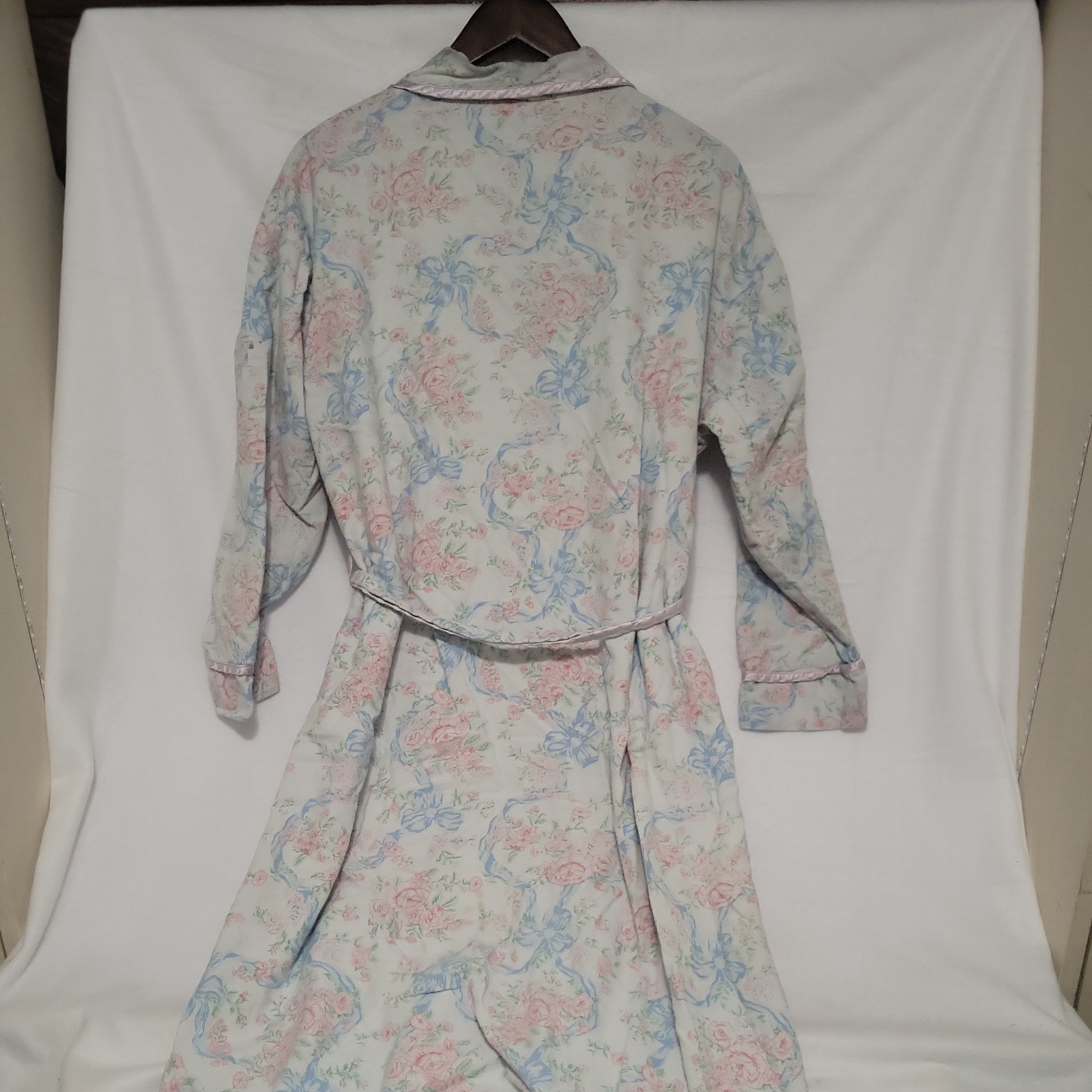 VTG 80s Lanz Of Salzburg Floral Flannel Robe Large Grandma Cottagecore Comfort