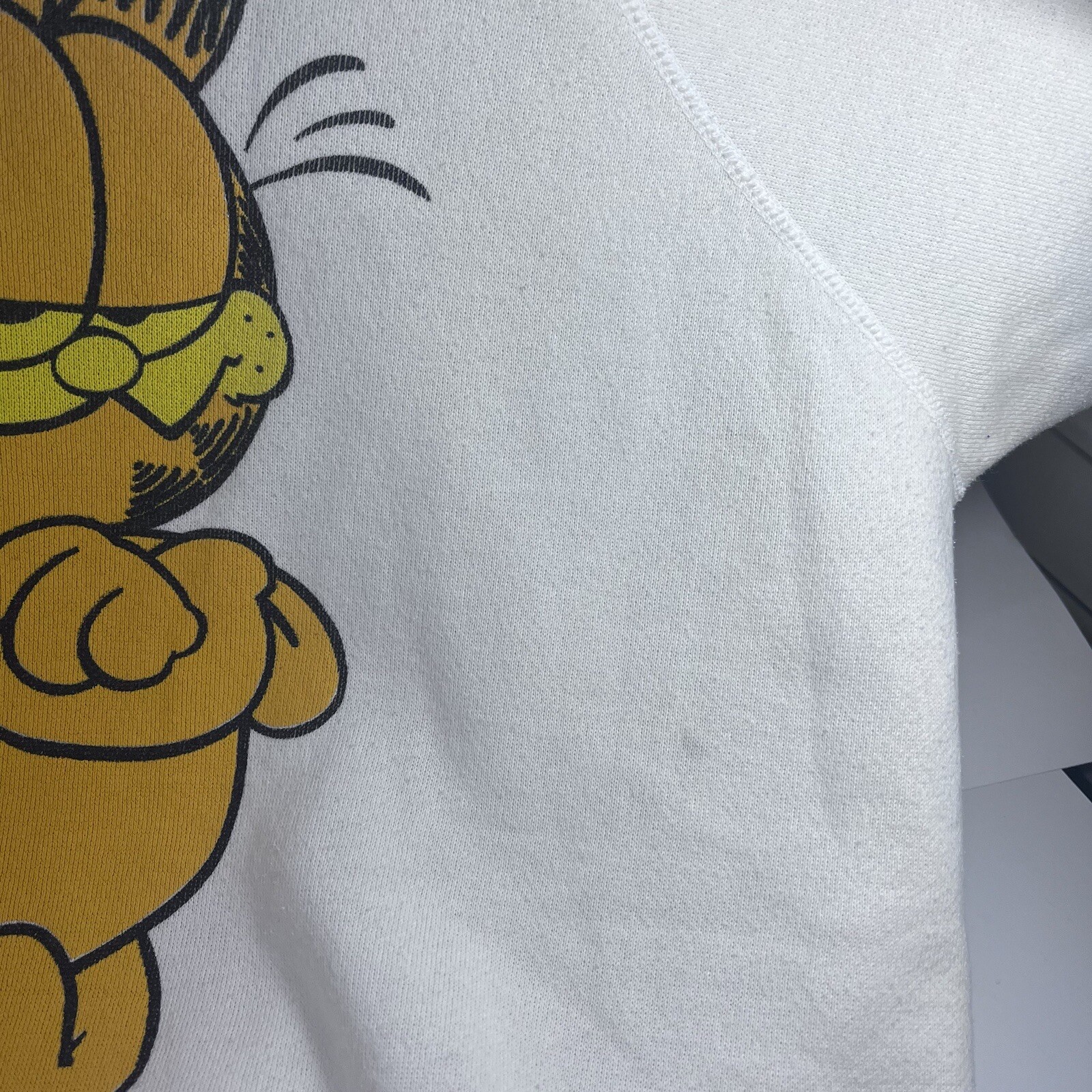 Vintage Garfield Texas Sweater USA One Size White Orange Jim Davis Sweatshirt