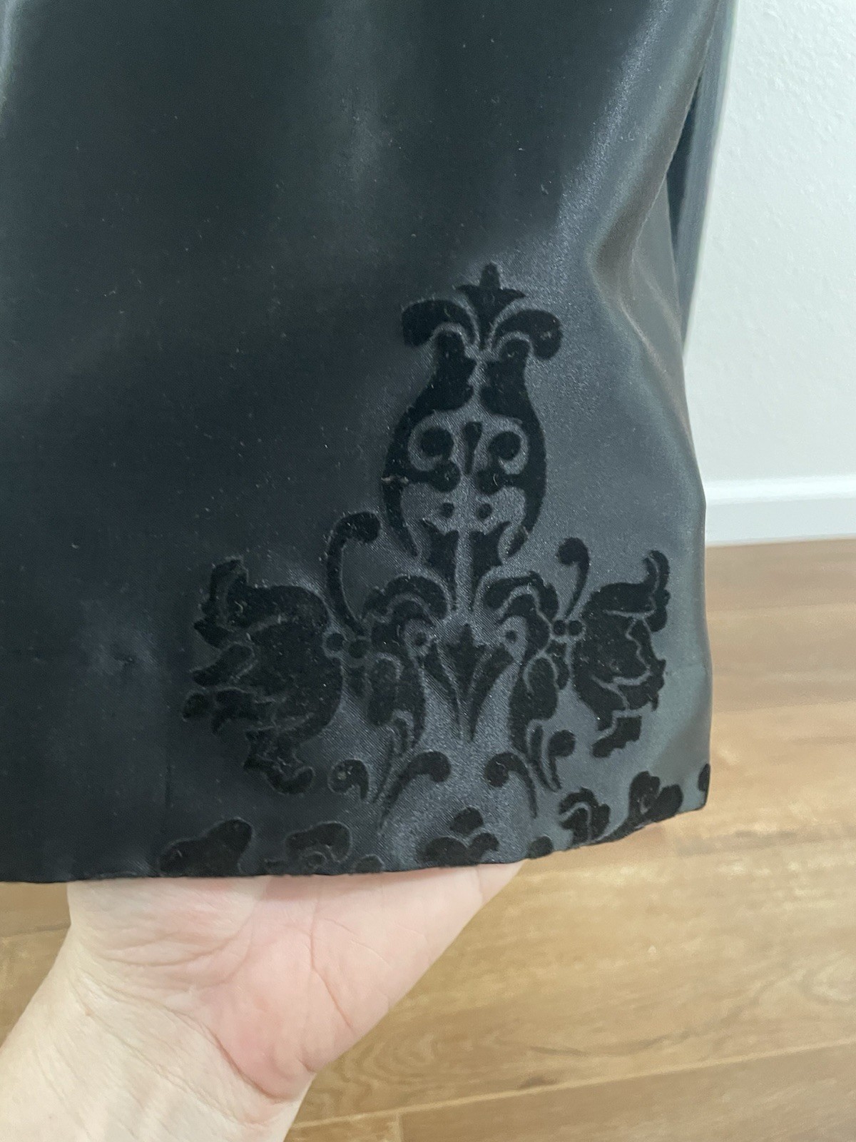 VTG 90s/Y2K Renaissance Style Satin/Velvet Black Maxi Dress Goth Prom Party Sm