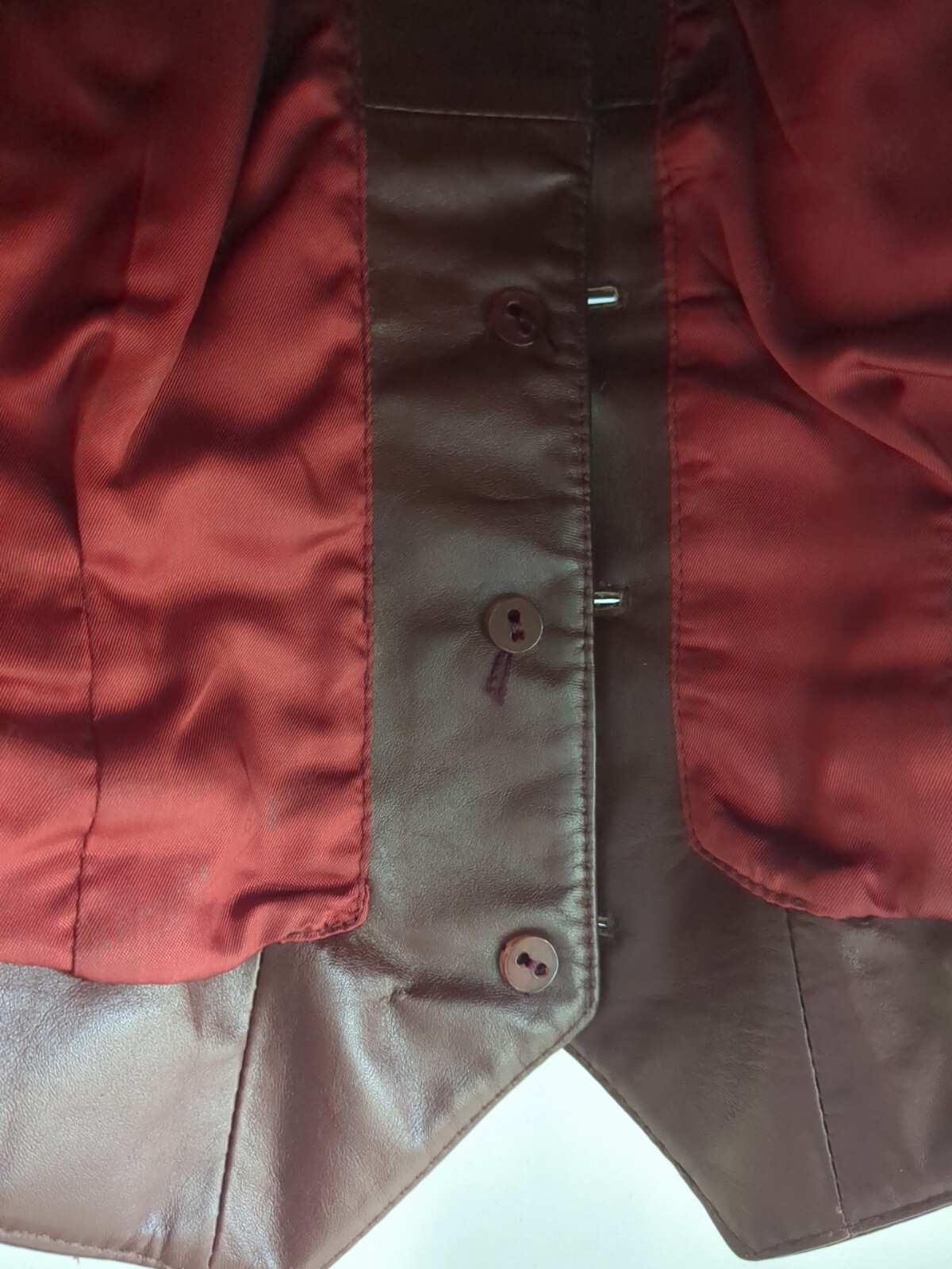 ETIENNE AIGNER Vintage 70’a Leather Vest Size 14 Oxblood Red With Hanger- READ