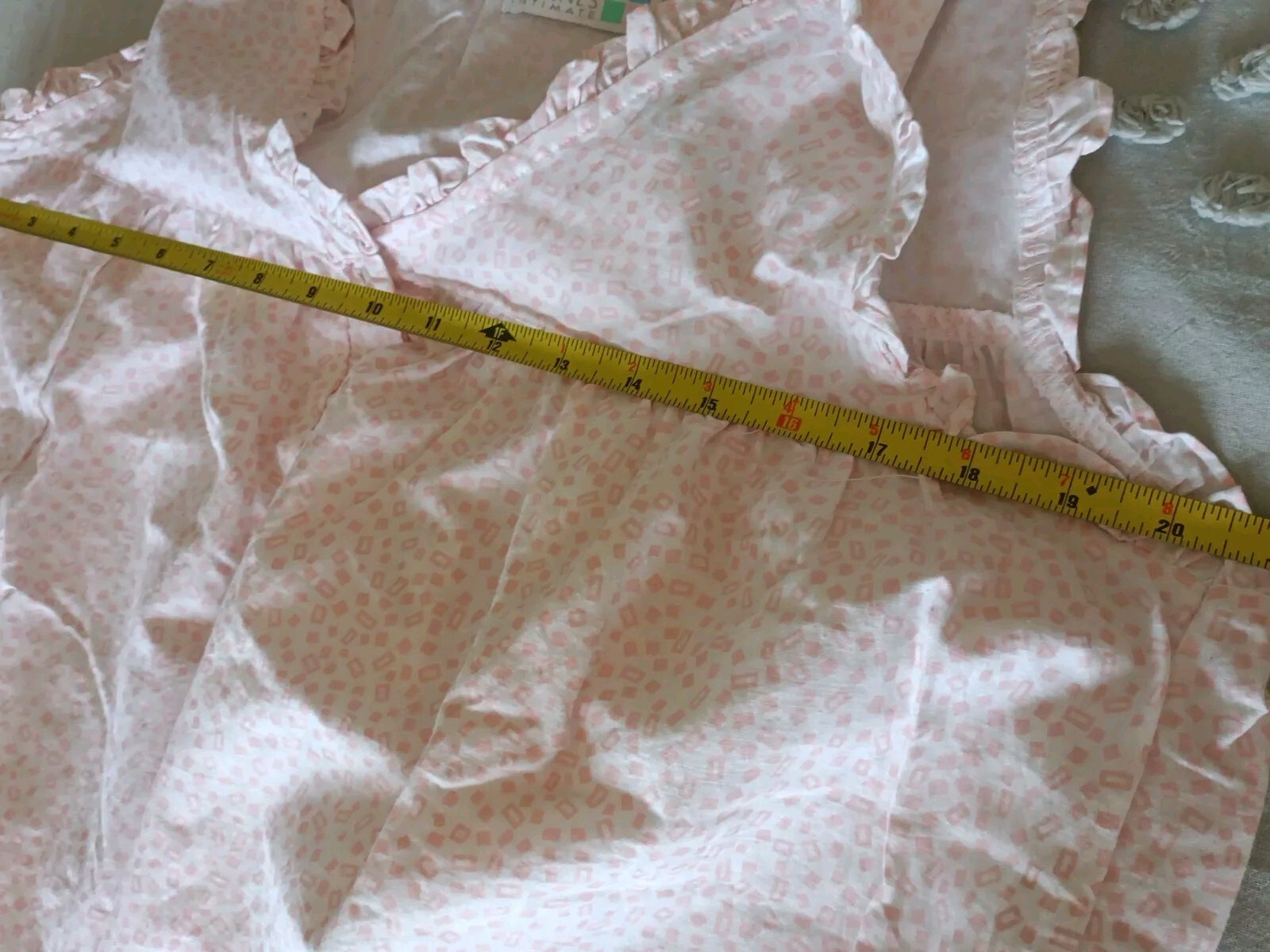 VTG 80s Claudia Barnes Intimate Long Cotton Night Gown Ruffle Hem Sz M, New Tags
