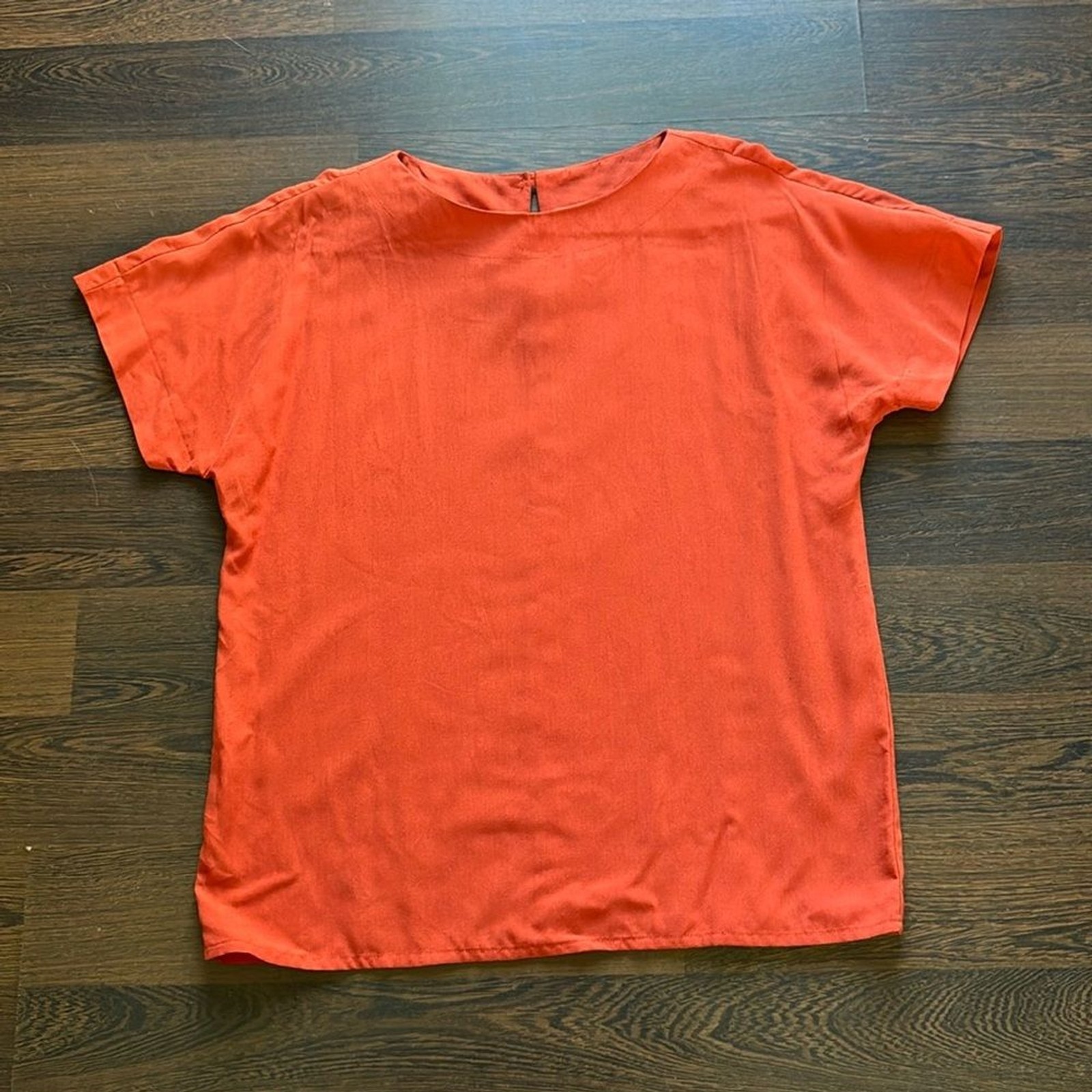 Vintage Stephanie Powers Short Sleeve Blouse Orange Small