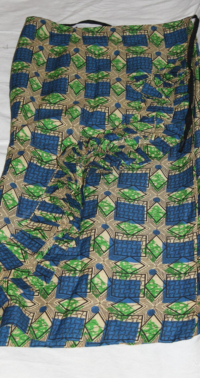Vintage Batik Print Dress Set Top Wrap Skirt Ceremonial Ethnic Tribal Medium/Lrg