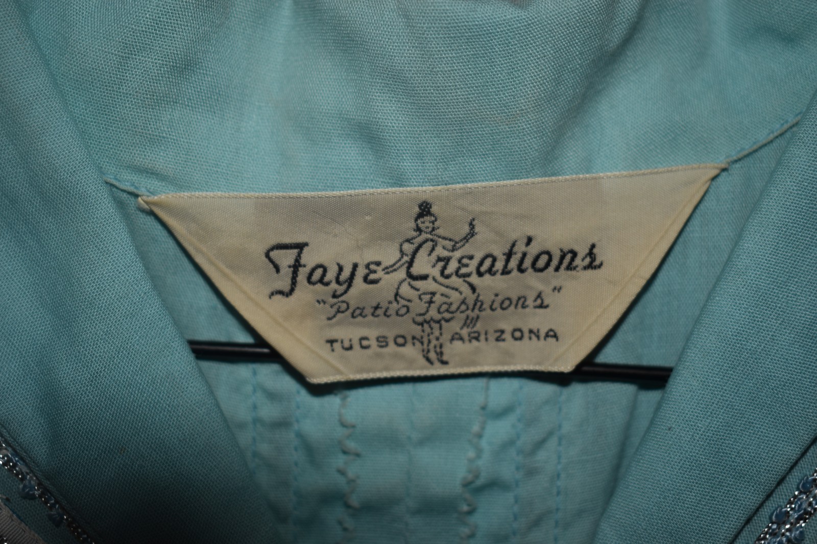Faye Creations Tucson AZ Blue Square Dance Dress Size Small Western Vintage 50s