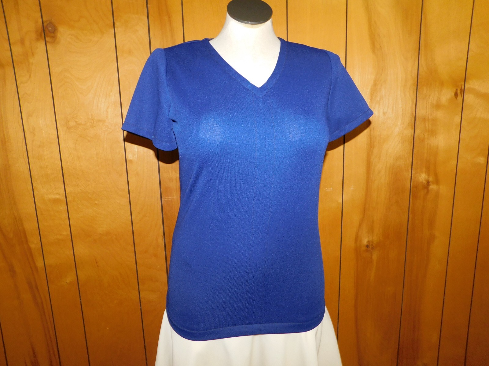 Vintage MARTIN BERENS Tall Fashions Blue Poly Drop Waist Dress 41″ Bust*