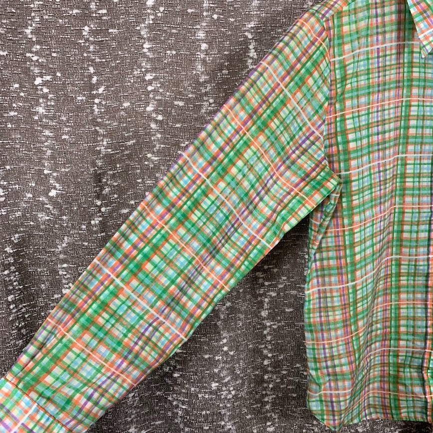 Vintage 70s Sears JR Bazaar Plaid Button Up Shirt Retro Preppy Women’s 13