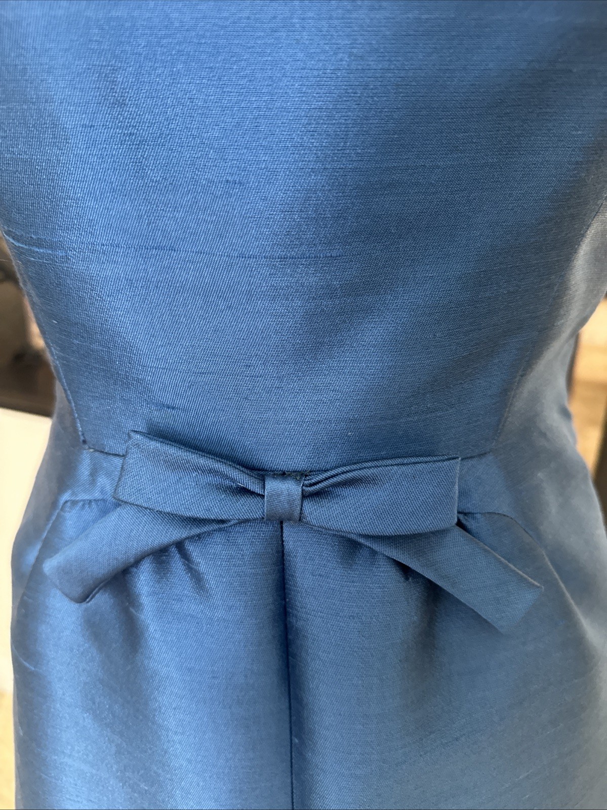 Hannah Troy VTG 50s Marine Blue Stiff Raw Silk Cocktail Dress Short Jacket S