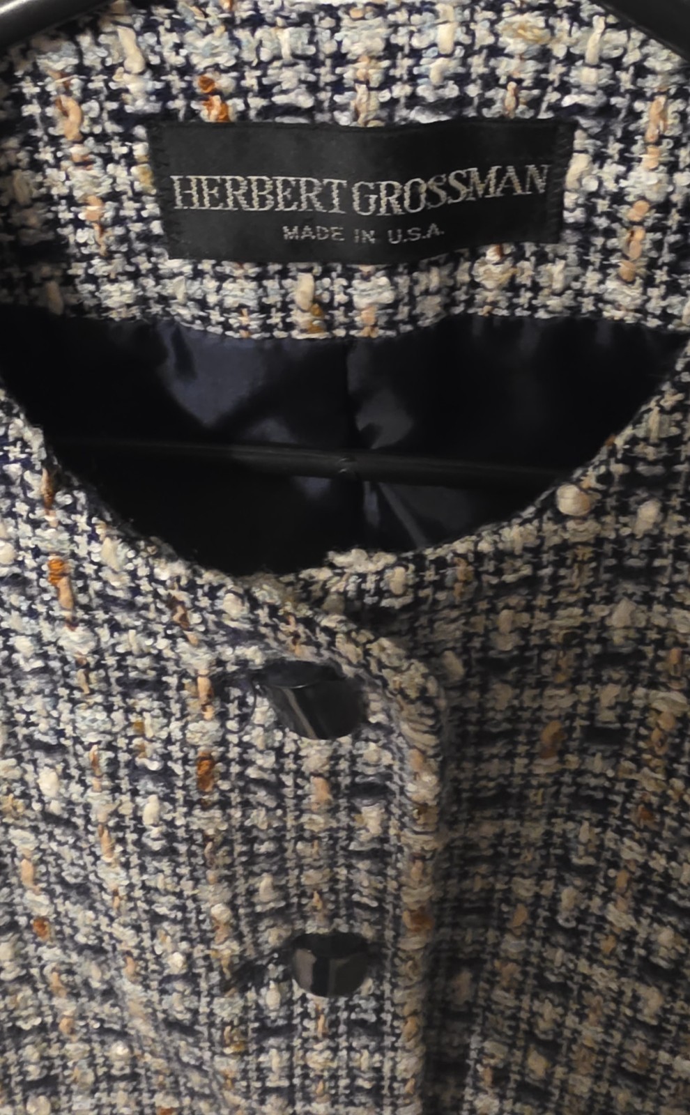 Vintage Tweed Academia Office Business Herbert Grossman Blazer Jacket Size 10