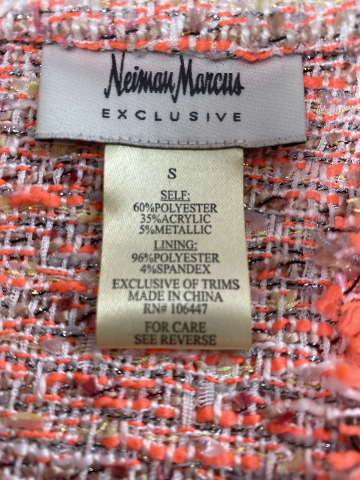 Vintage Neumann Marcus Exclusive Tweed Cardigan, Size Small Blazar Jacket Career