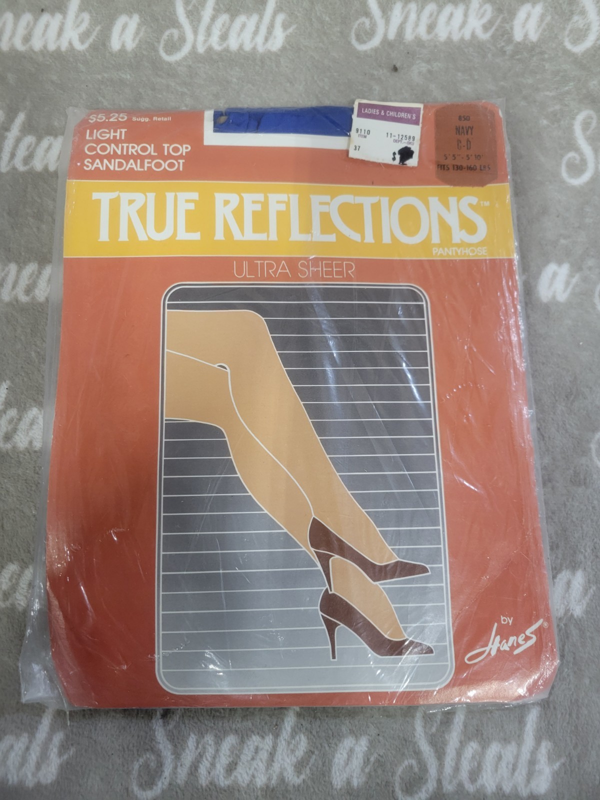 Vintage True Reflections Ultra Sheer Panythose Size C-D