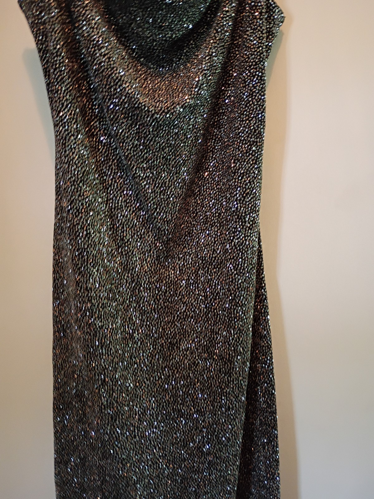 Vintage Jodi Kristopher Black Speckled High-Low Cowl Slip Dress
