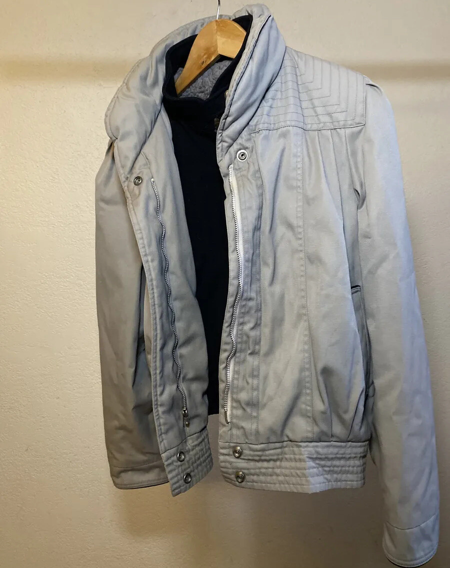 Stylish, Vintage Mod Maid Grey Bomber – Woman Jacket Coat