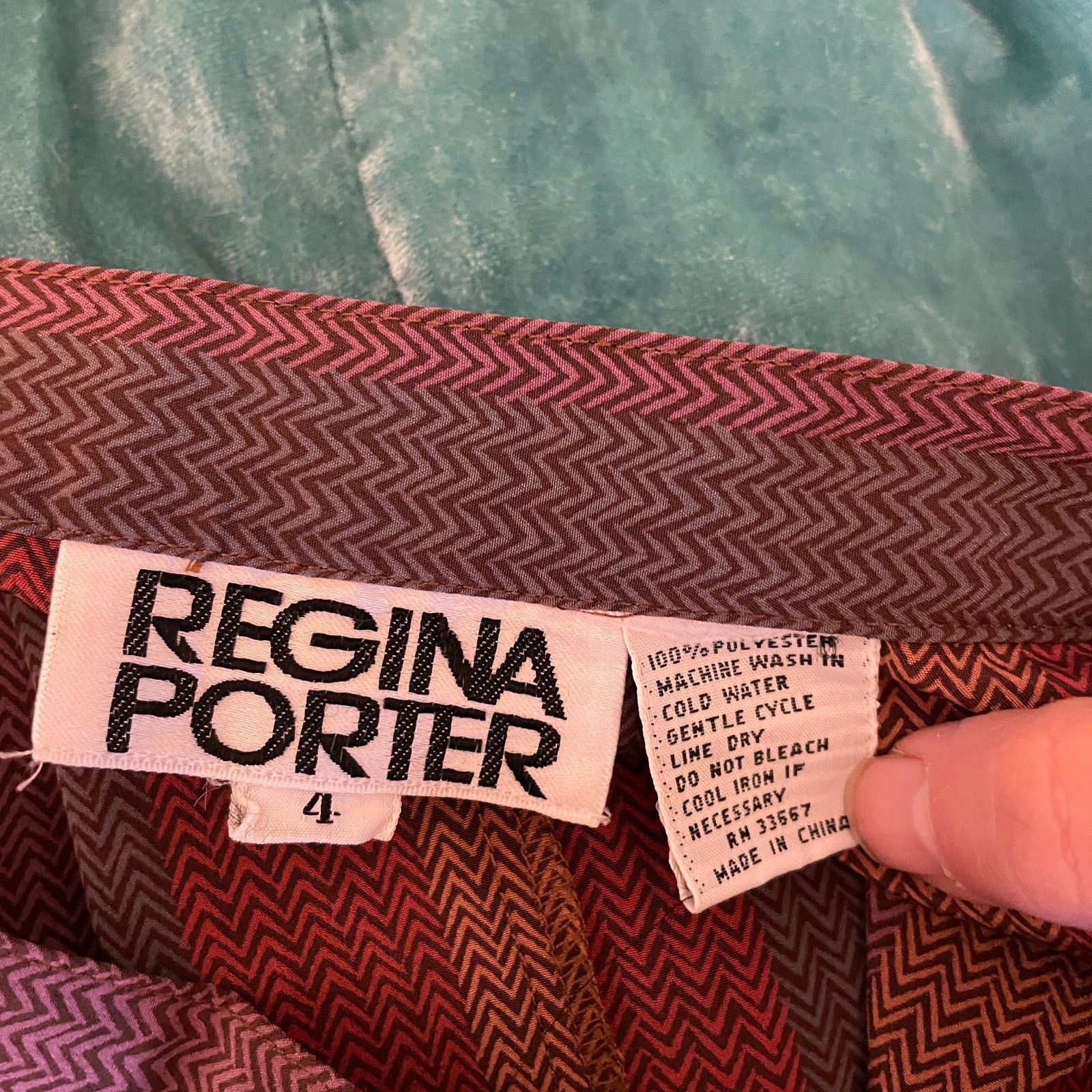 Vintage 70s Retro Secretary Blouse Regina Porter Striped 2 Piece Skirt Set XS/S