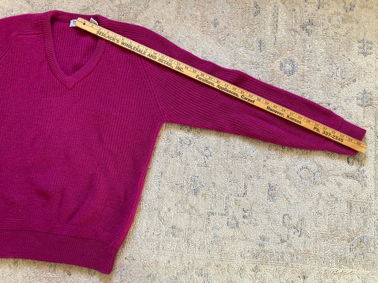 Vintage Wool Sweater XLT Chunky Fishermans Ribbed Knit 90s Preppy Pink Unisex