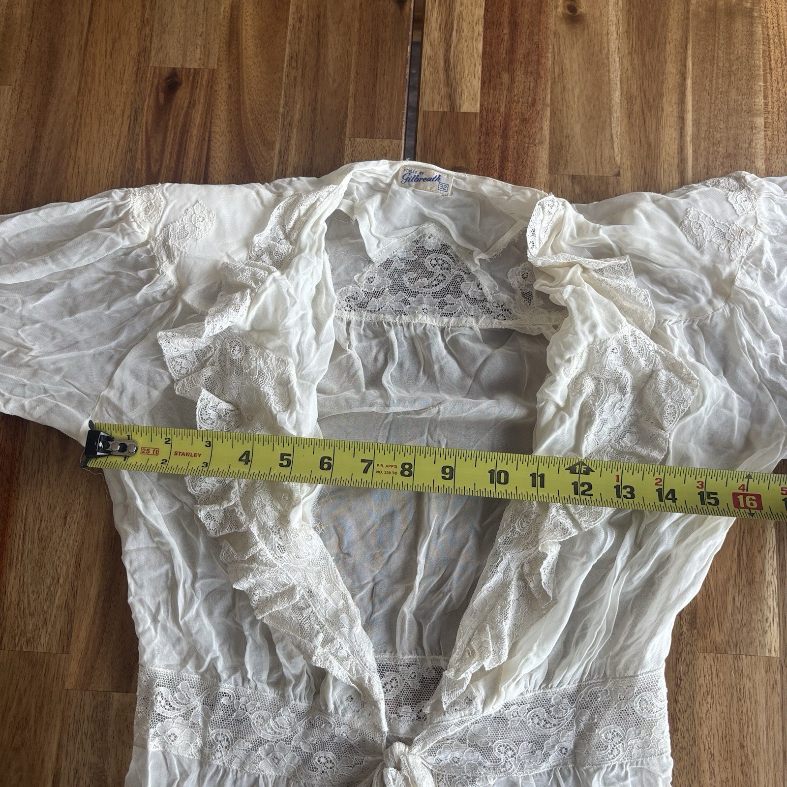 Vintage Edwardian Sheer Nightgown Lace Robe Ethereal Victorian Sheer FLAWS~AS IS