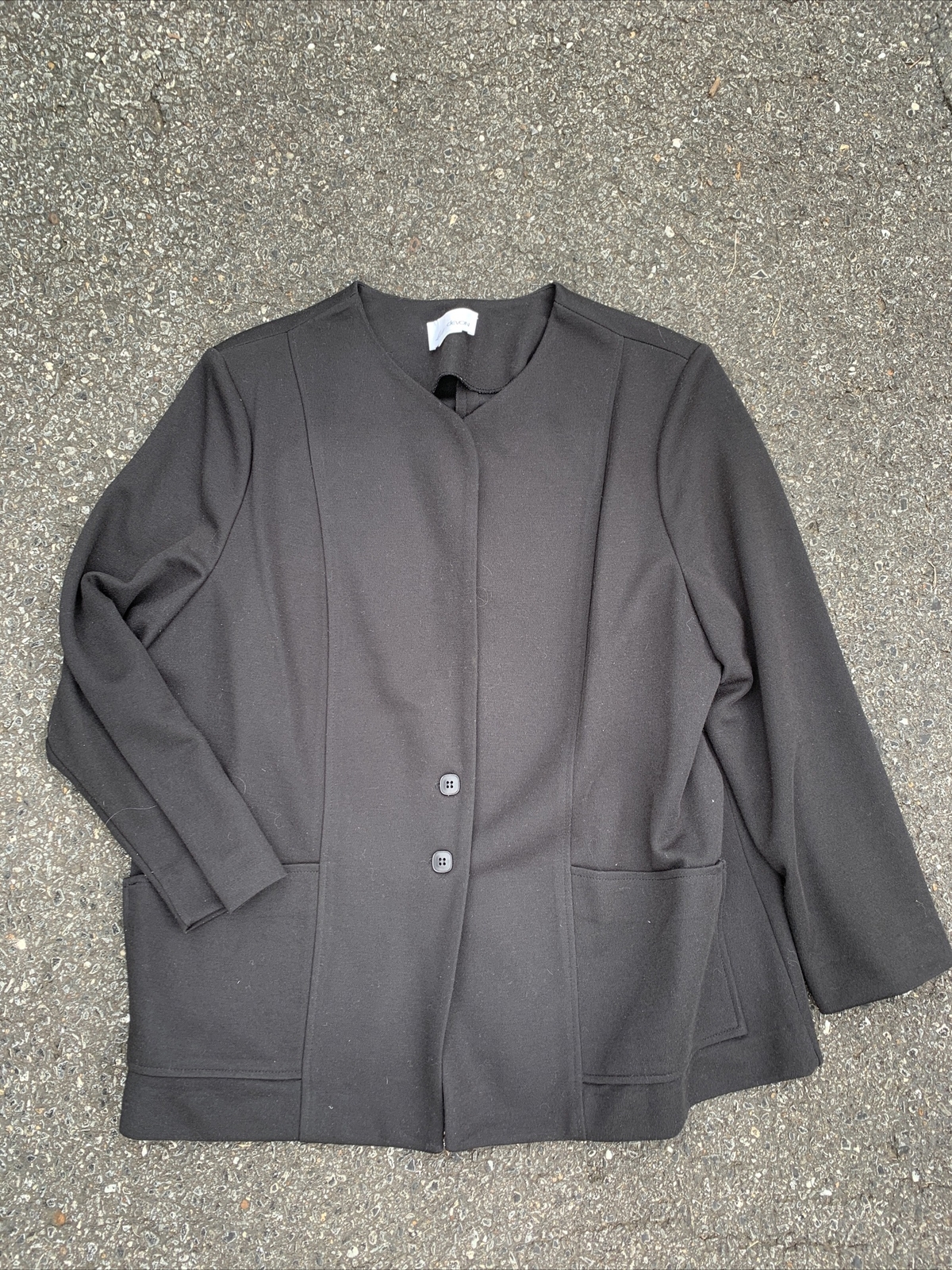 Vintage LADY DEVON New York ALL BLACK Blazer Jacket Plus Size 42 ❤️cb15m2