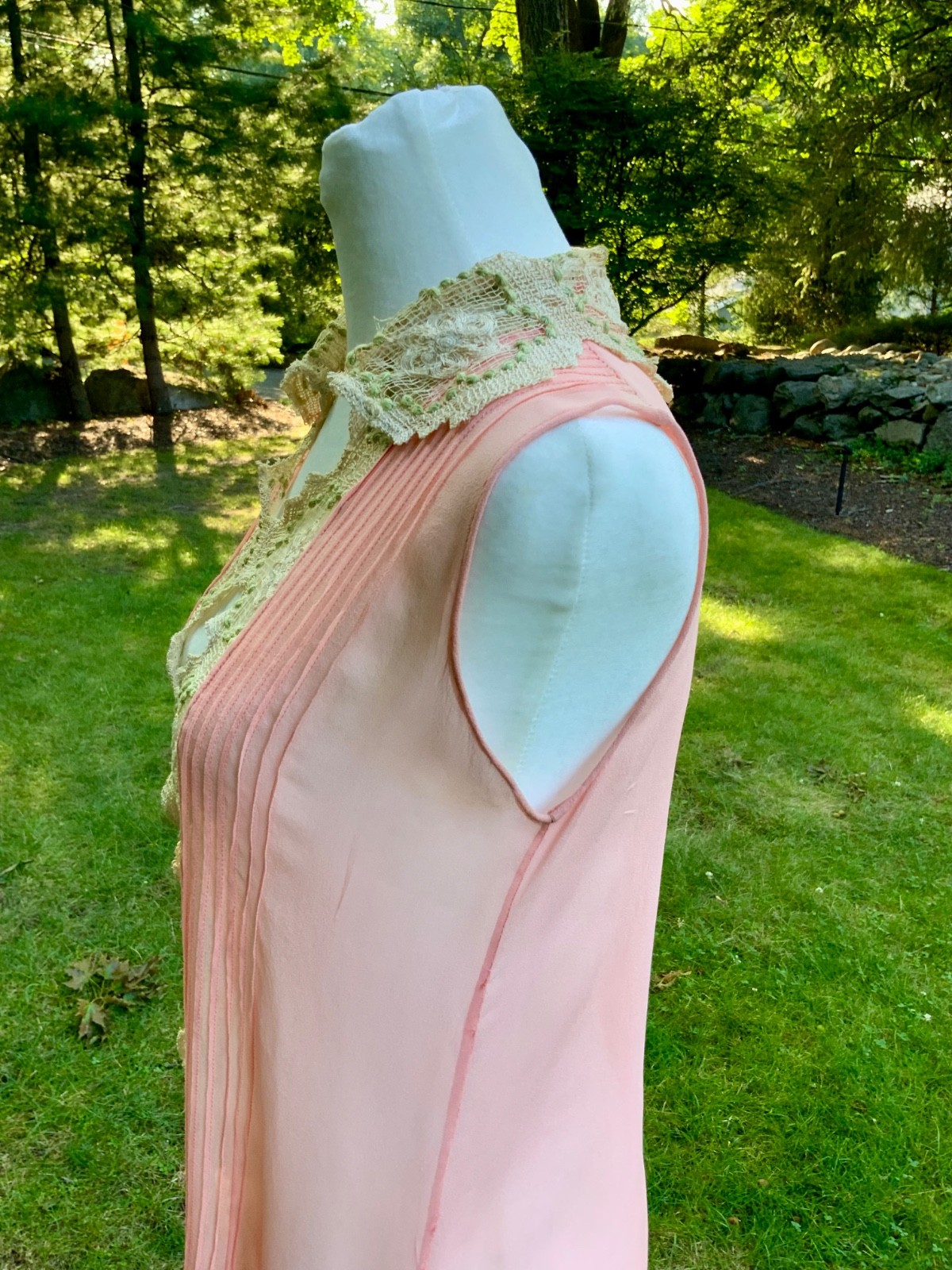 Rare 1920s Silk Chiffon Flapper Dress Art Deco Lace Dress Original Silk Slip Ant
