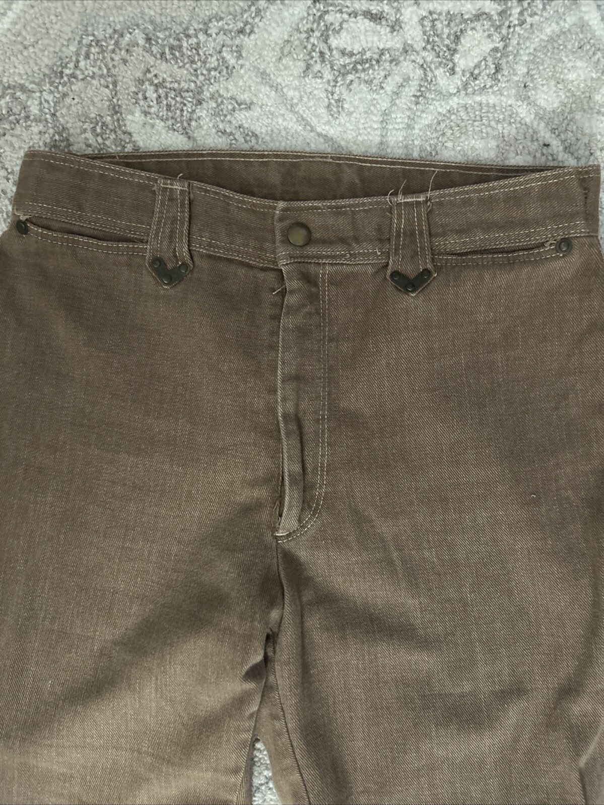 Vintage 1970’s Women’s Crestline Western Style Brown Denim Bell bottom Jeans