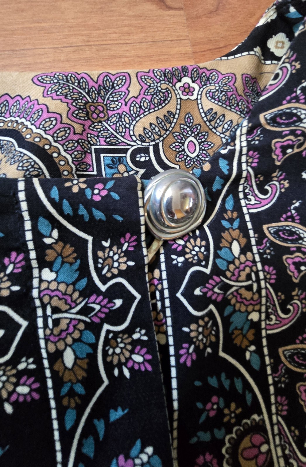 Vintage 70s Lorac Original Lady Carol ILGWU USA Paisley Rayon Dress 14.5