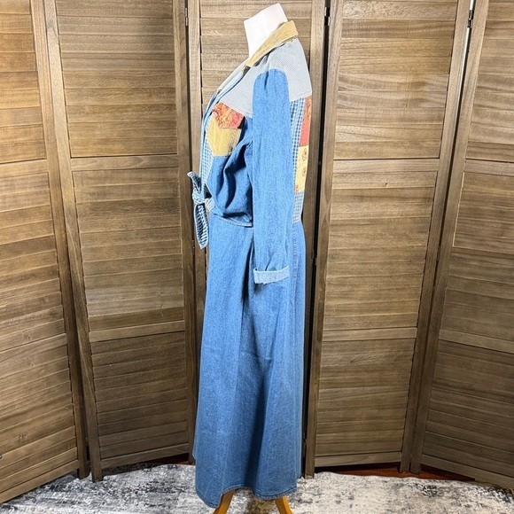 PG Collections Ginger Bort Denim Patchwork Maxi Dress & Jacket Set Womens 10