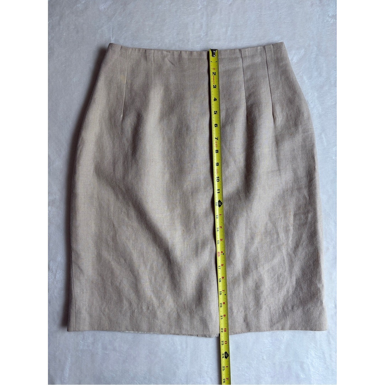 Vintage Carol Horn Workshop Linen Pencil Skirt – Beige / Oatmeal – Size 8