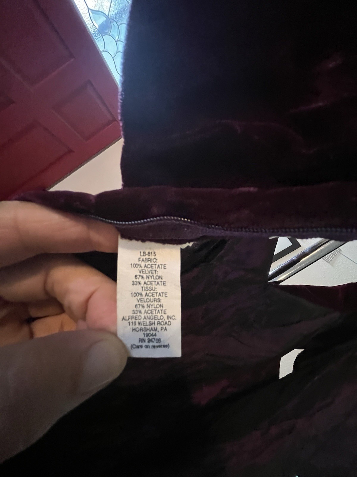 Vintage Union Made Alfred Angelo Dream Maker Purple Velvet & Nylon Dress 11/12