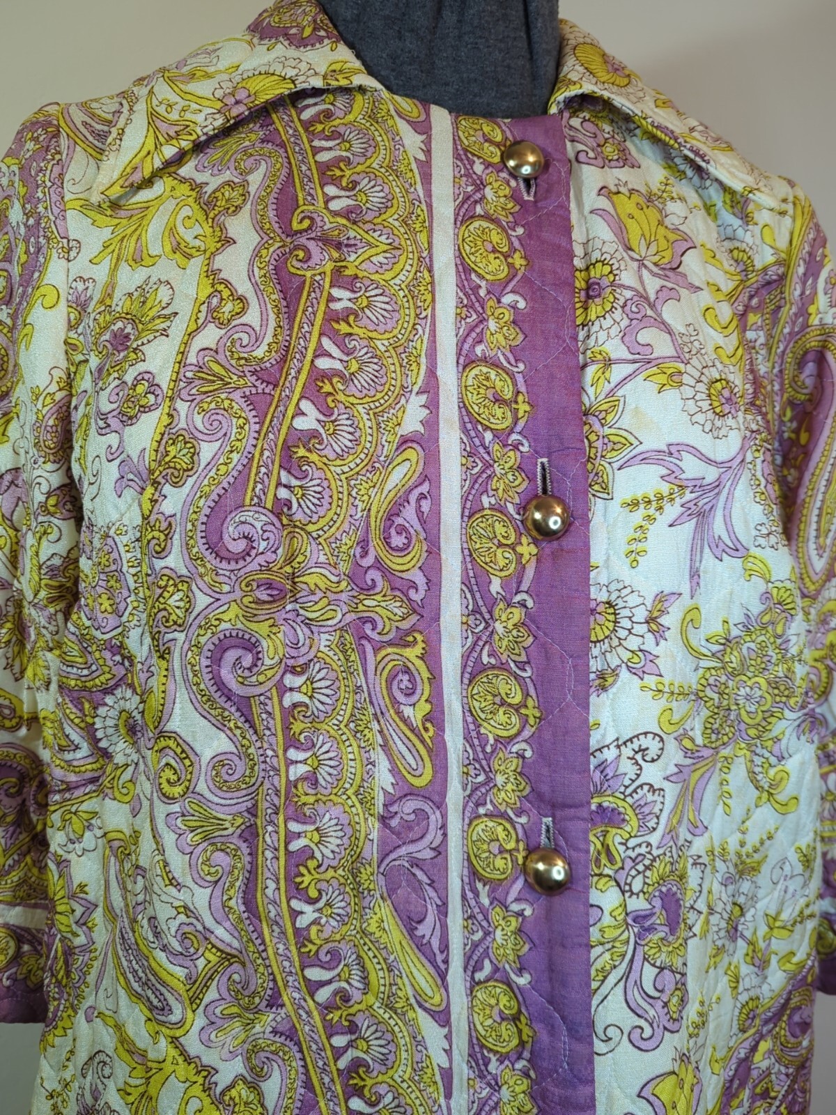 Vtg 1960’s Diana Dean By Julius Lonschein Quilted Coat Size Lg • Light Weight