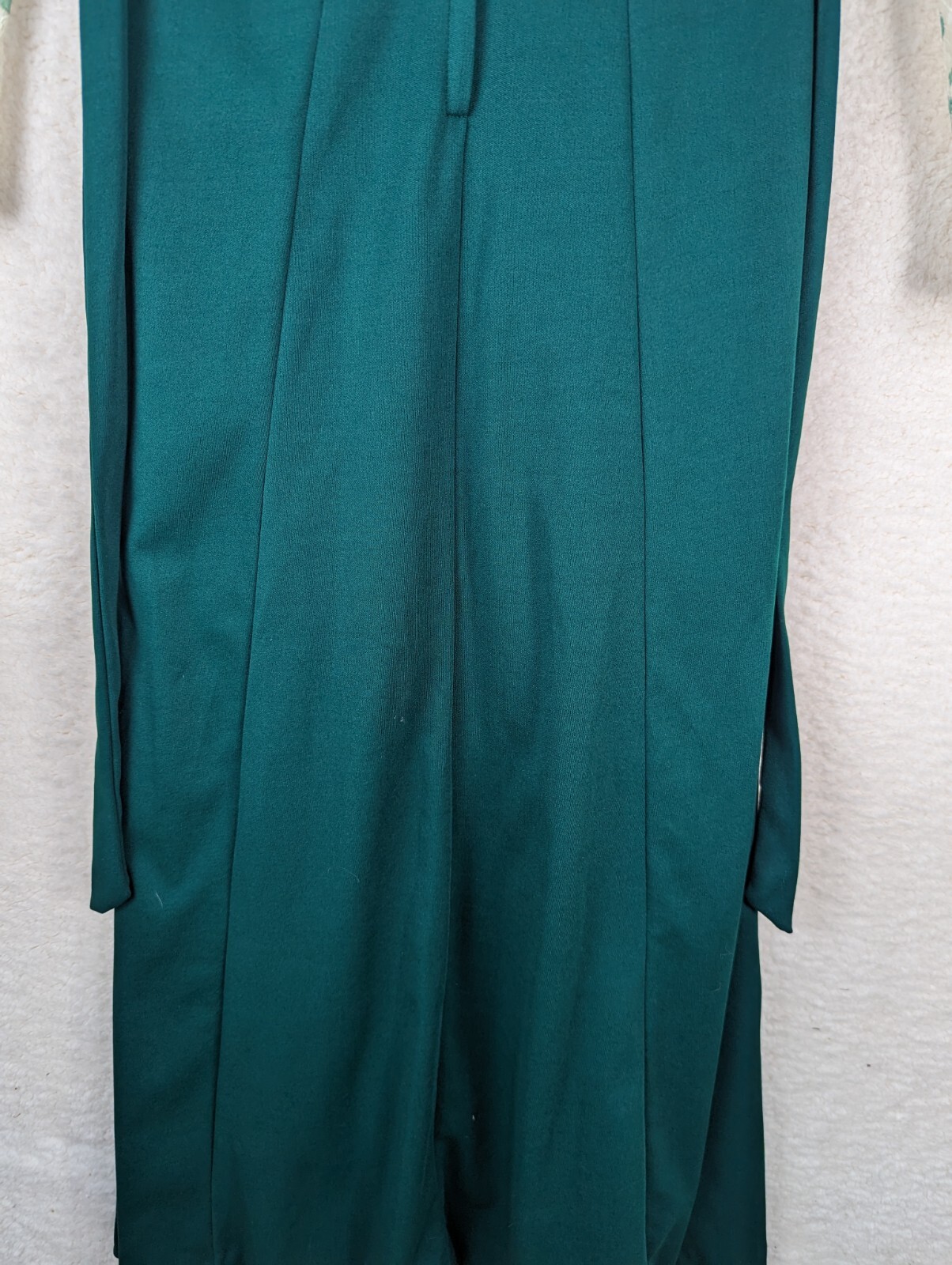 Vtg Kristie Lou California Juniors Cottage Prairie Dress Green Floral 70s Tie