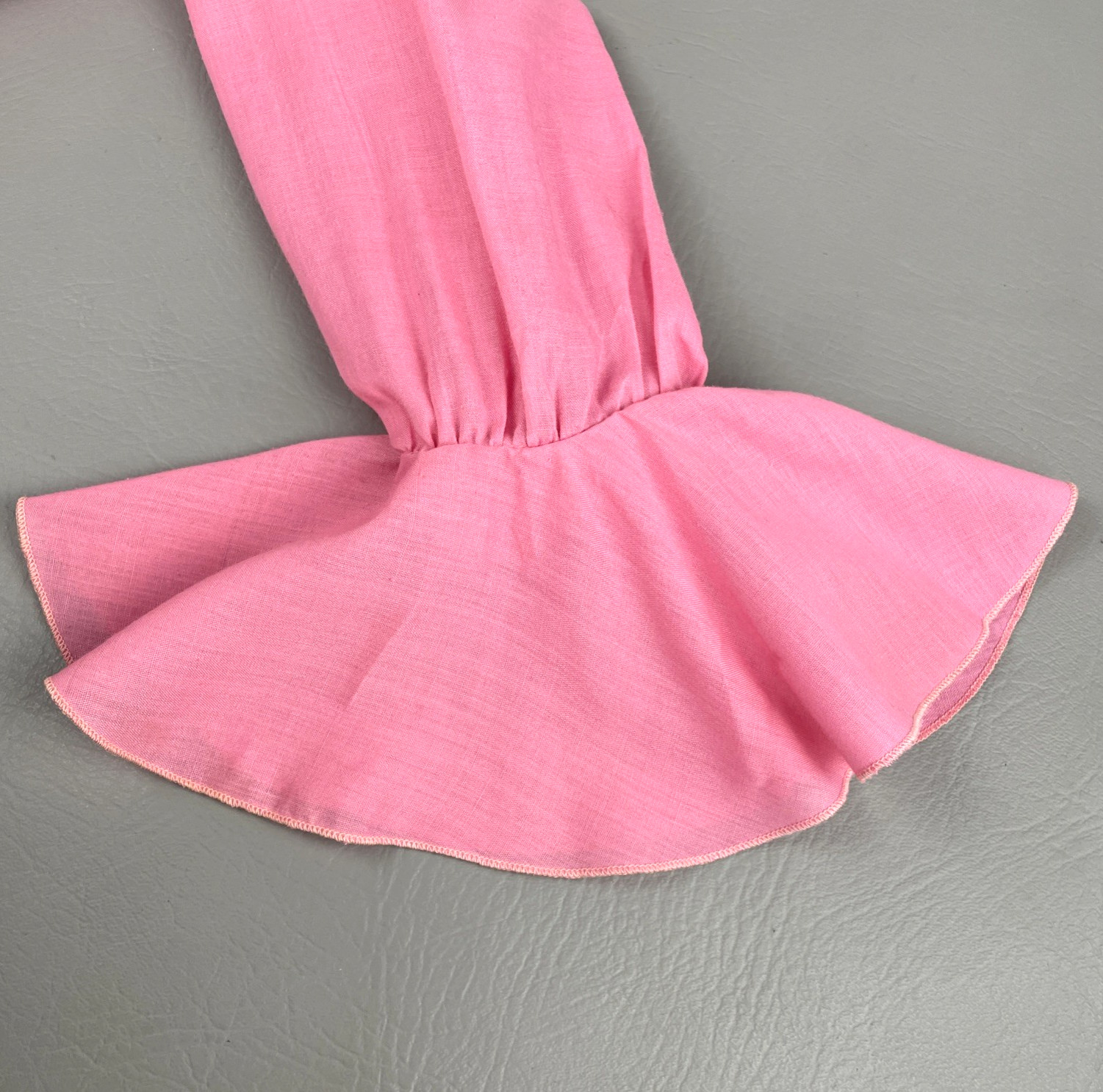 VTG 70s Pink Ruffle Front Blouse Bell Sleeve Button Down Top Womens S Barbiecore