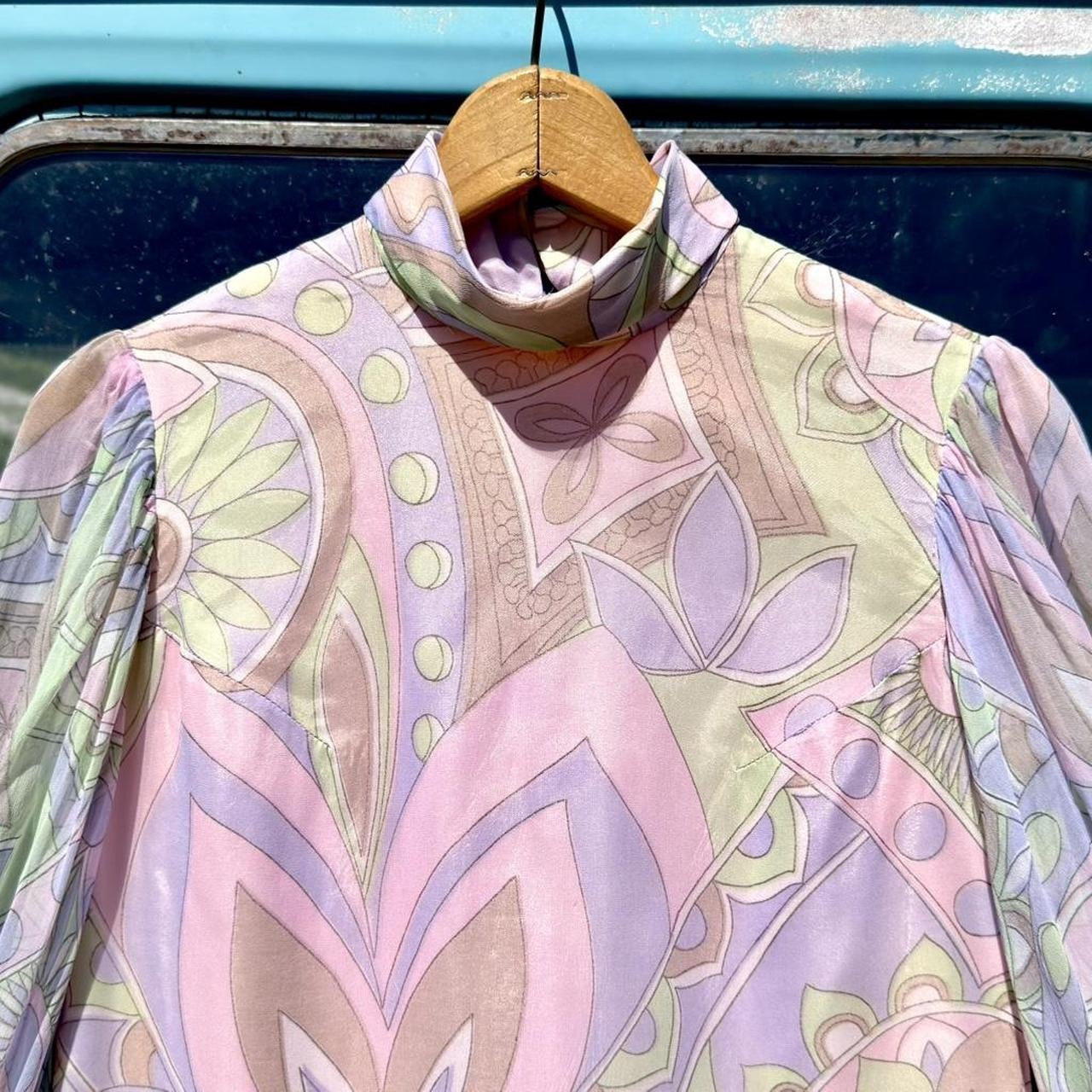 1960s mod gogo dancer paisley mini dress w/ psychedelic chiffon overlay