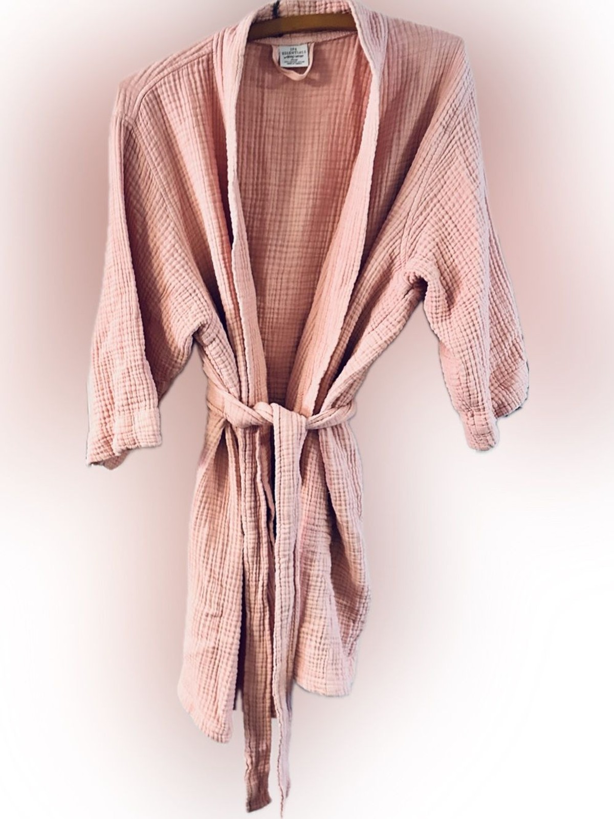 SPA Essentials by Sleep sense Sz XL Bathrobe 100% Organic Cotton Gauze