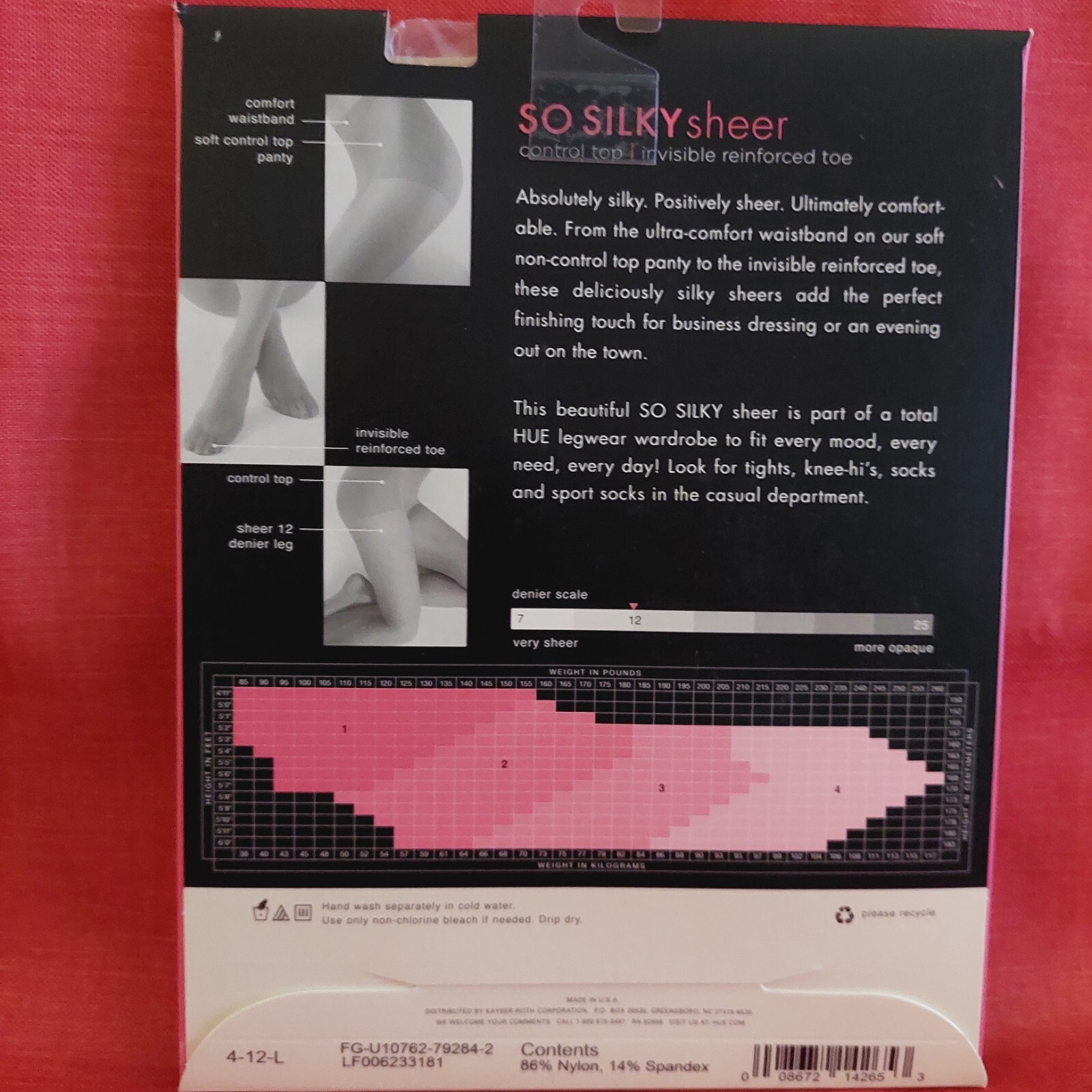 Vintage Pantyhose HUE So Silky Sheer Invisible Reinforced Natural Size 2 BONT1