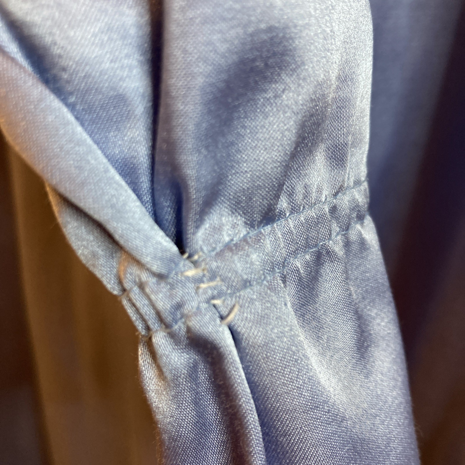 Vintage Brandywine Blue Satin Long Nightgown & Matching Robe Lace Retro MCM M/L