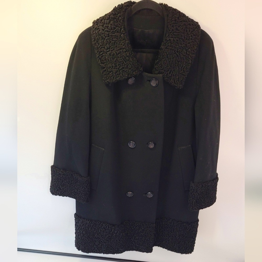 Smith ogren vintage black fleece coat with buttons and pockets size 2X