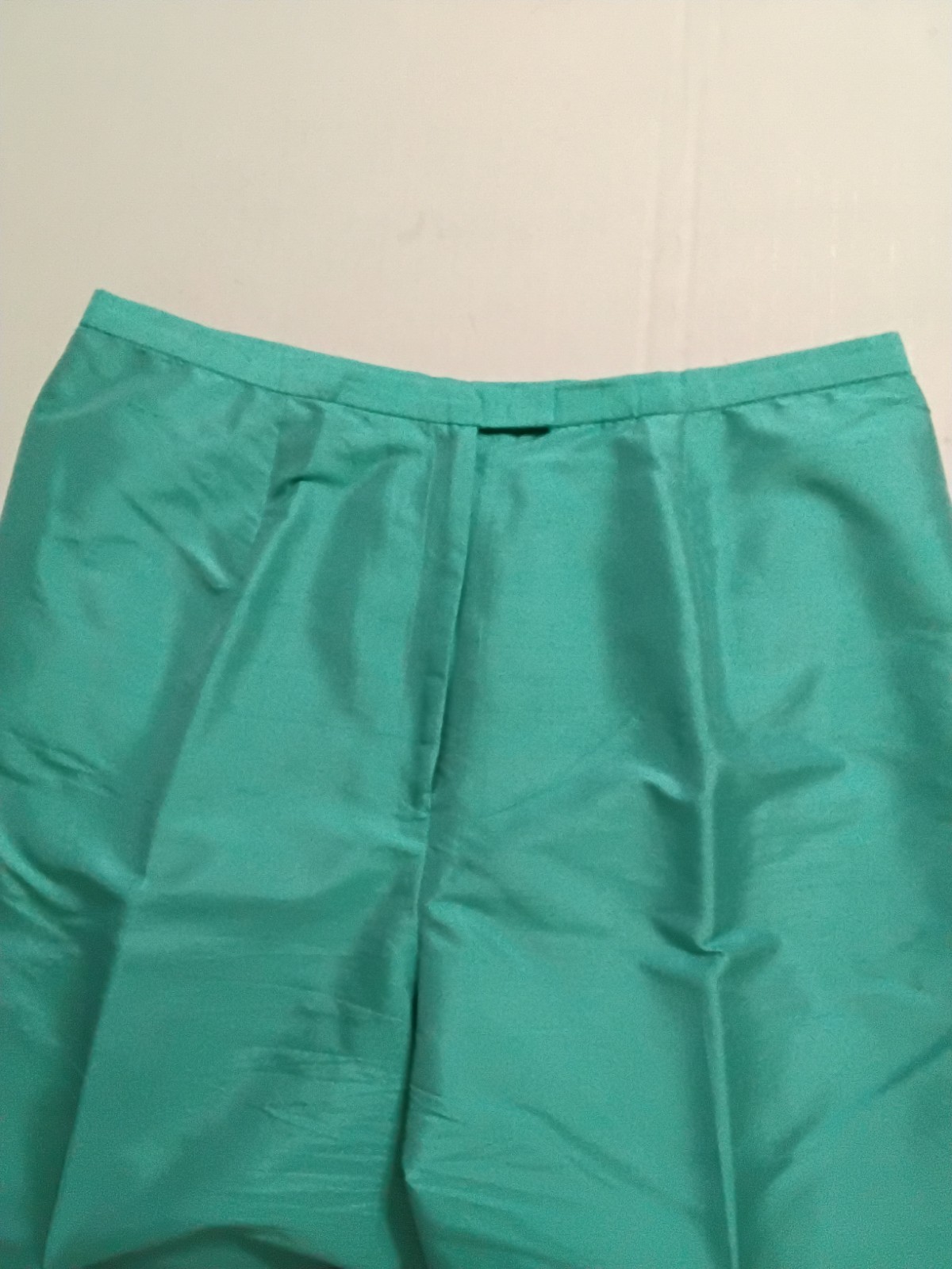 Vintage Jones New York Silk Pantsuit Sleeveless Top Turquoise Aqua Blue Sz 10