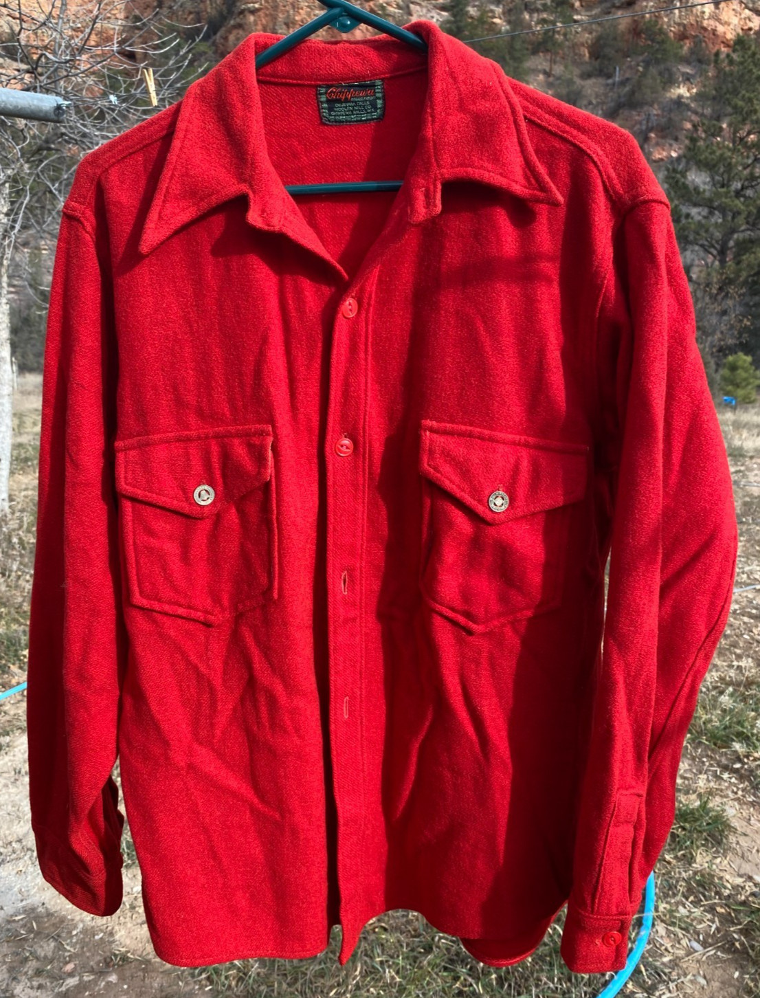 Vintage 1940s Chippewa Woolen Mills USA Wool Jacket Action Red 30s