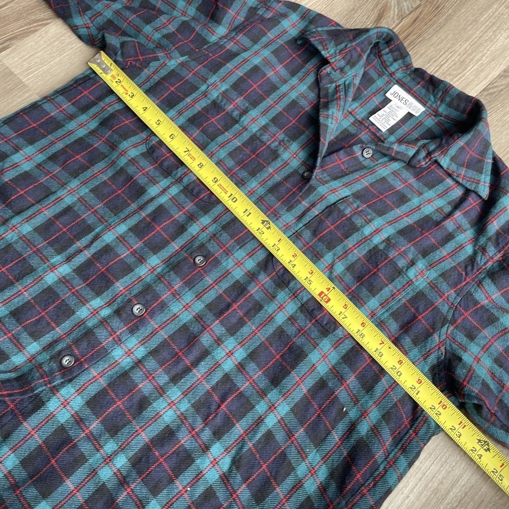 Vintage Jones & Co. Mens M Blue Plaid Flannel Wool Blend Holiday 90s Country
