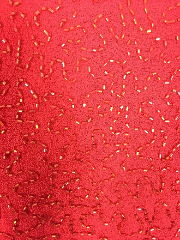 J Kara New York Beaded Red Top, Size M
