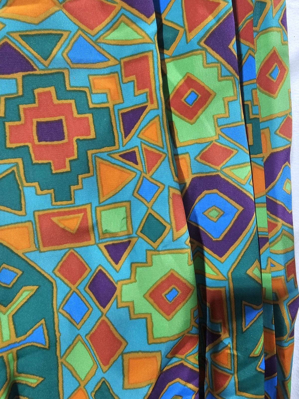 Retro 90s Geometric Print Set Deadstock NWT Art Eclectic Grandma Blazer Skirt M