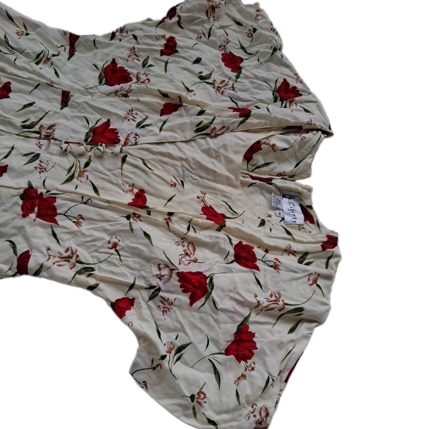 Beautiful Vintage Liberty By I.C.I 90’s Rayon Floral Tie Back Maci Dress M Med