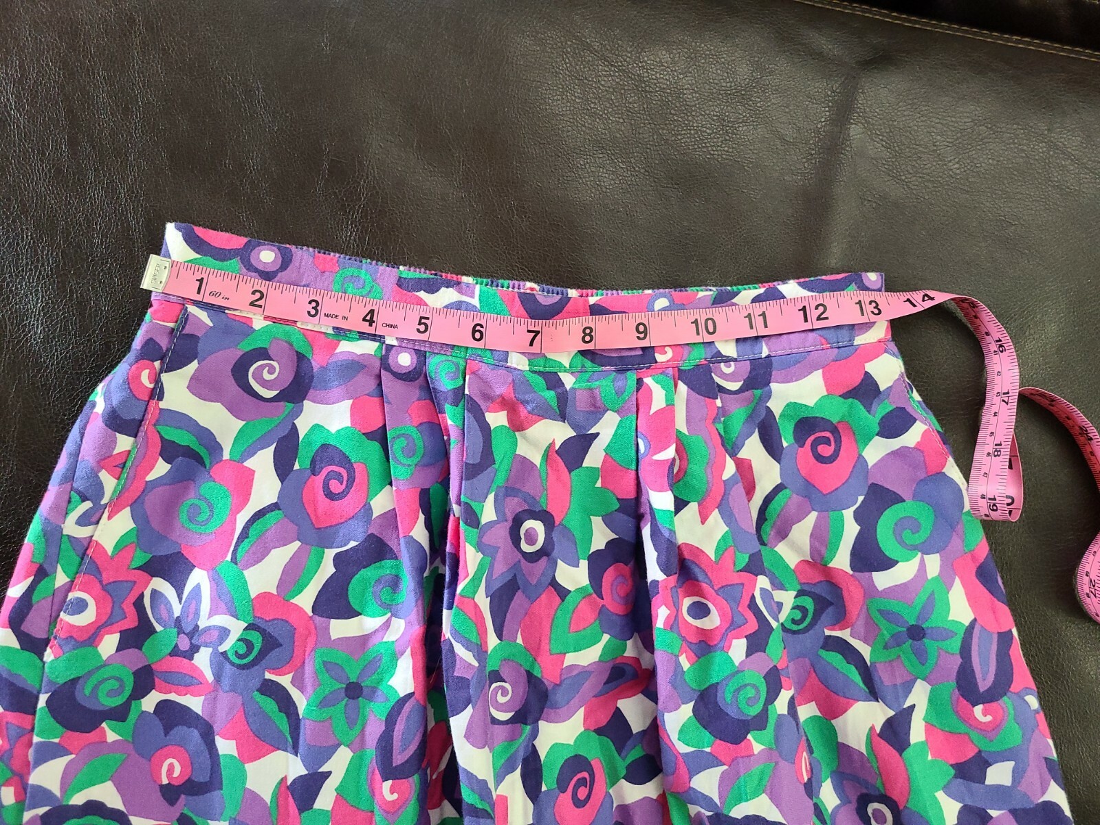 Vintage Portraits by Northern Isles Midi Skirt Bright Floral Print Womens Sz 12