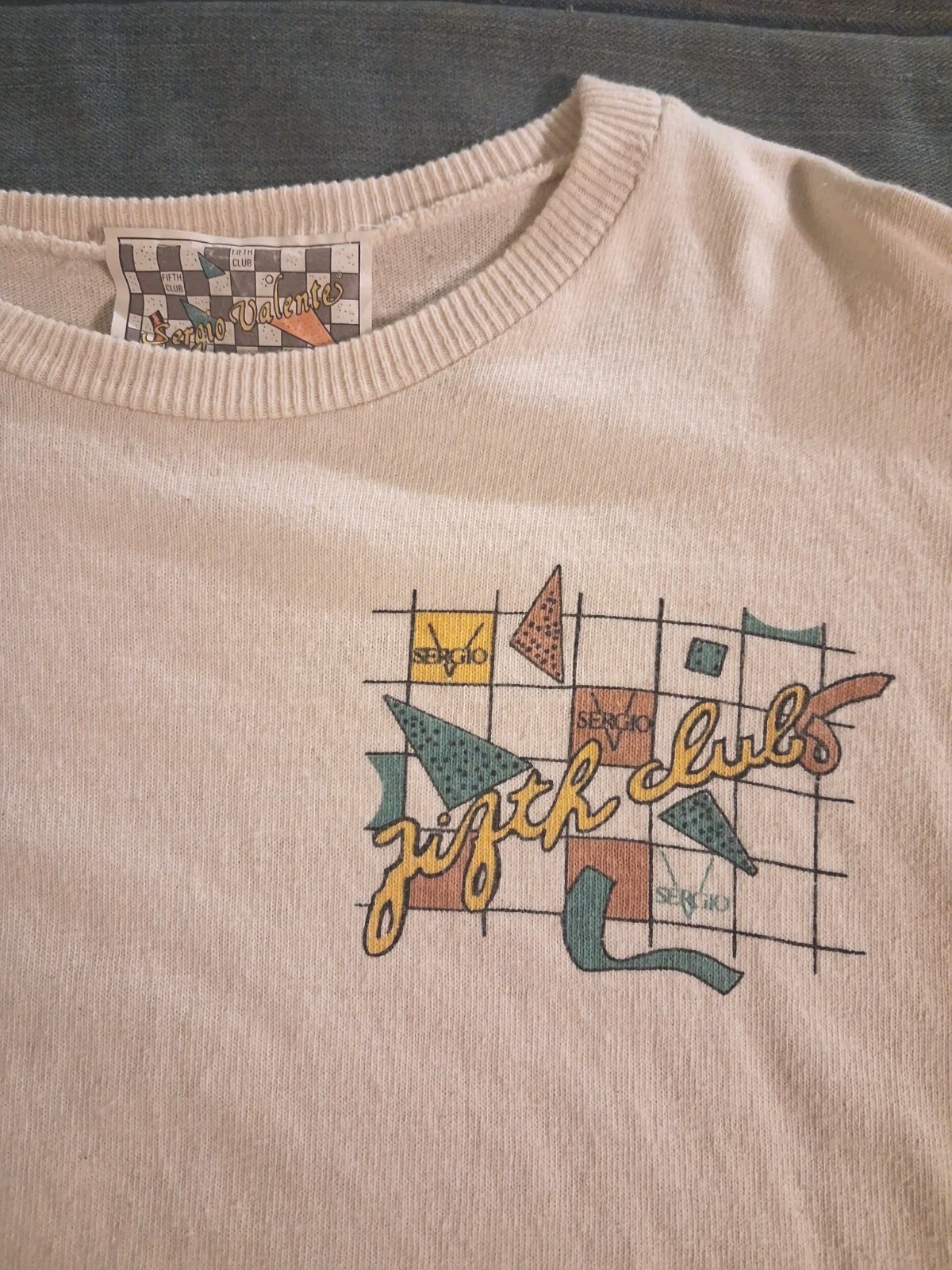 UNISEX 80s SERGIO VALENTE VINTAGE SHIRT (M) CLUB FIFTH MUST L@@K! VERY COOL! USA