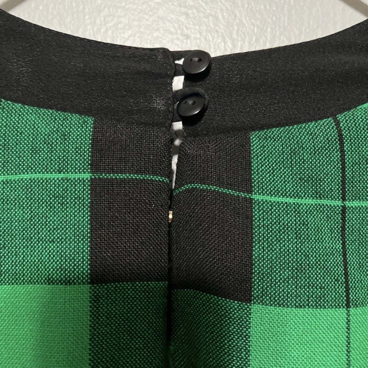 Vintage Dress Bichon By Cynthia Howie Pleated Plaid Dress Made In USA Christmas
