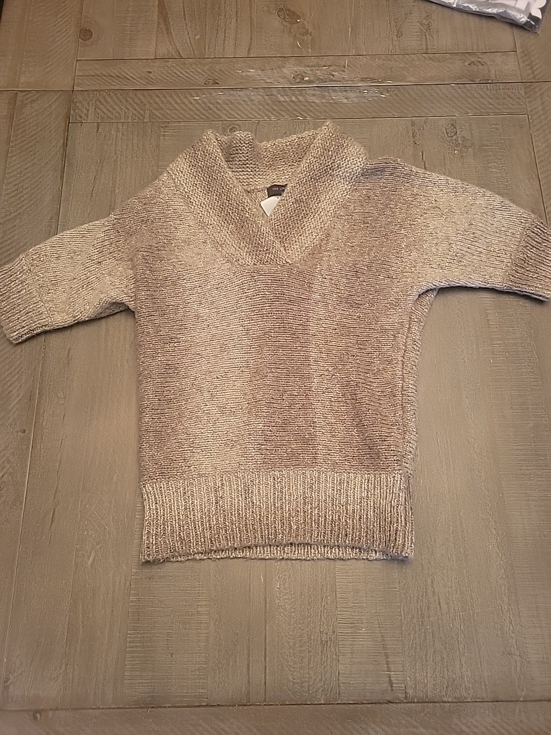 The Limited Sweater Shirt Brown Short Sleeve Crop Collar Soft Y2K Nwt