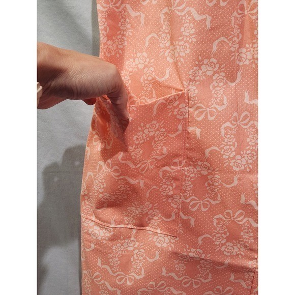 Sears Koffee Kasual House Dress 9/10 Peach Floral Coquette SnapFront Vintage USA