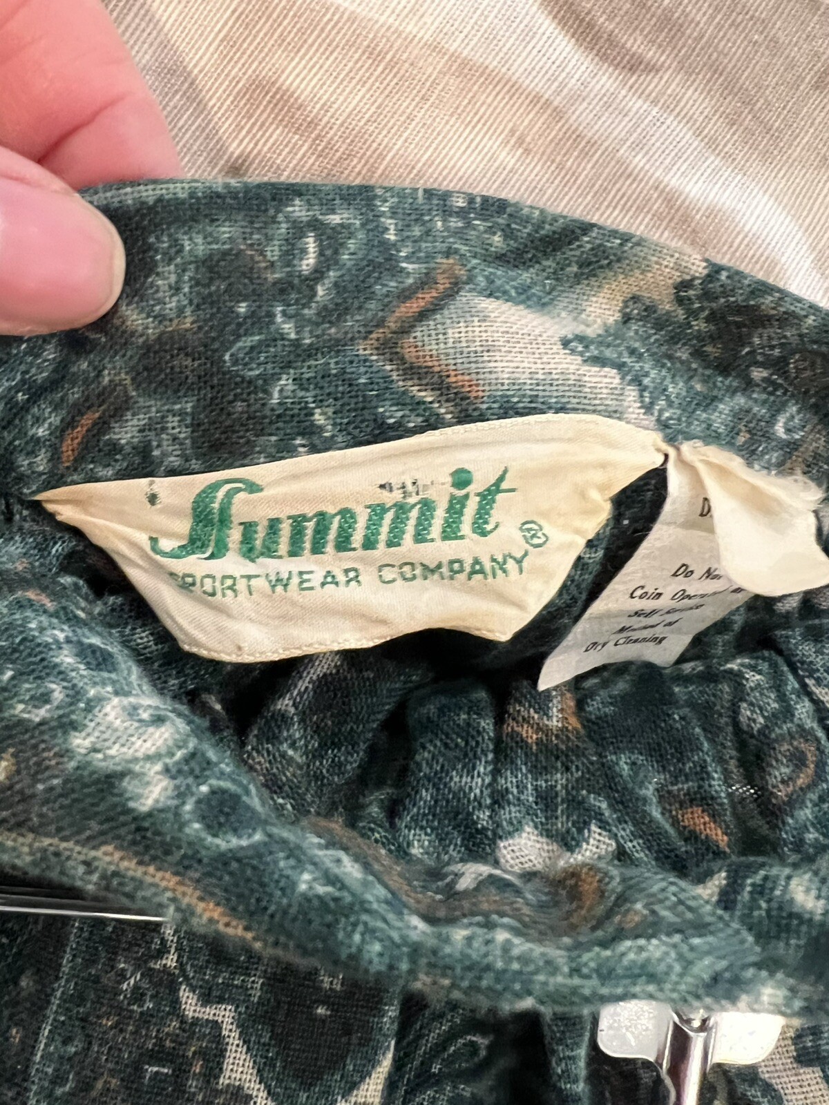 Vintage 60s Summit Of Boston Teal Paisley Circle Skirt Pleated Size 12?