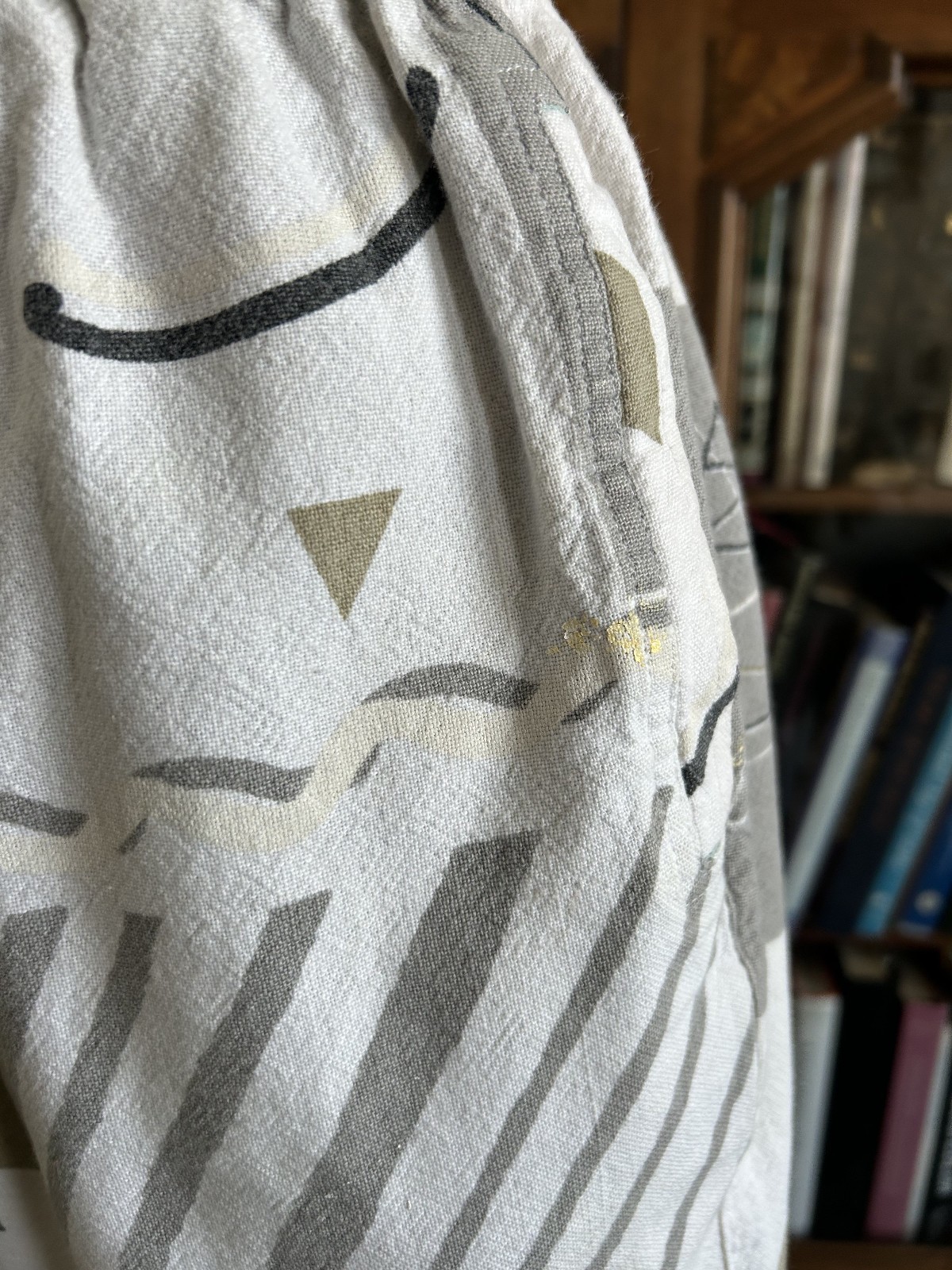 Vintage 1980s Abstract Neutral Printed Wide Leg Pants Memphis ZUBAZ Style Sm