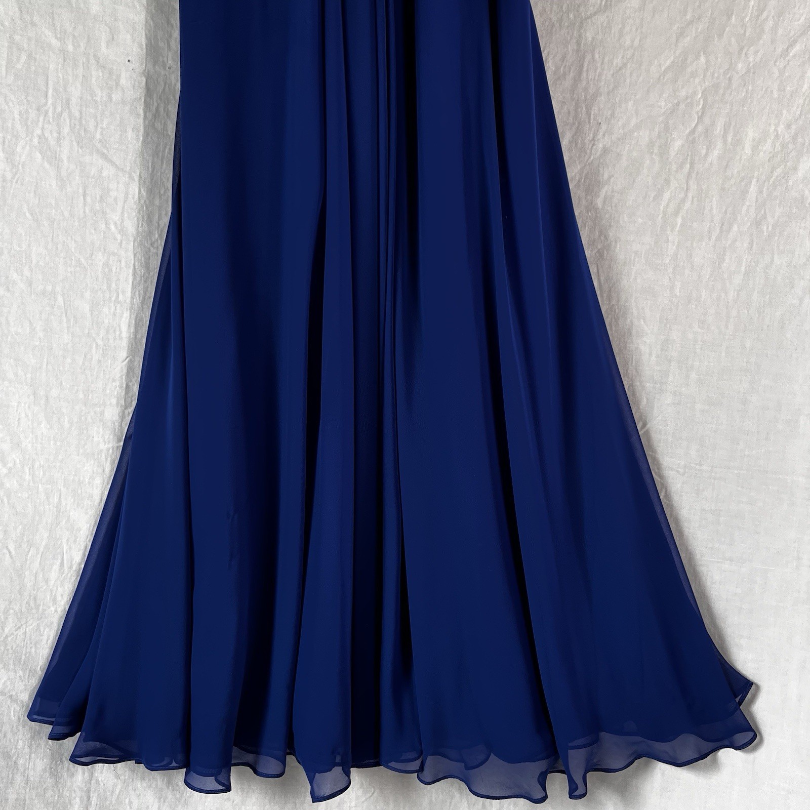 Vintage Dress Pamela Edwards Blue Size 8 Babydoll Layered Flowy Formal Midi Gown