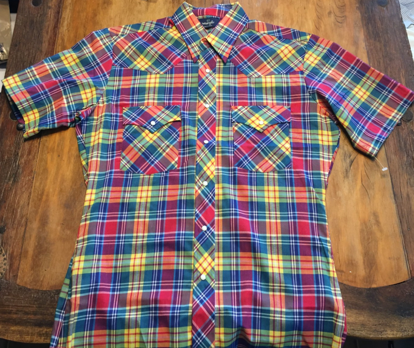 VTG Wrangler WESTERN WEAR Women’s Shirt,Colorful Plaid,Size Medium,Z