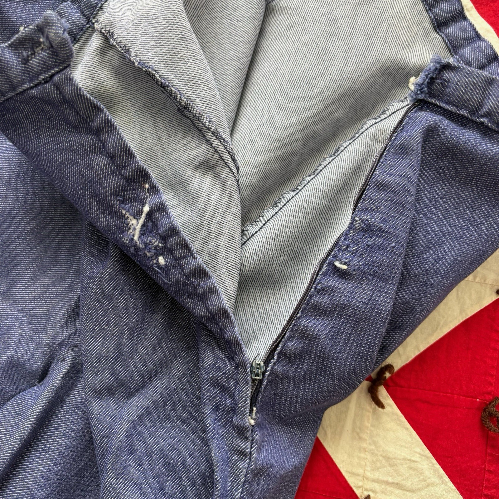 Vintage 1960s 70s Polyester Side Zip Pants Women’s BROKEN ZIPPER